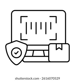 A flat design icon of online barcode