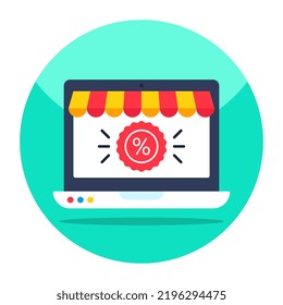 Flat design icon of online discount