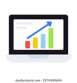 A flat design, icon of online graph