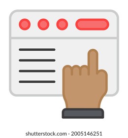 A flat design, icon of online reading