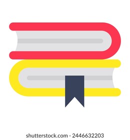 A flat design icon of open books