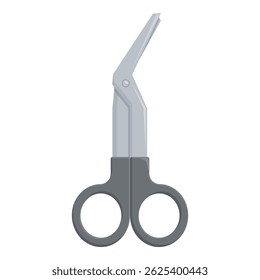 Ícone de design plano de um par de tesouras de aço, perfeito para artesanato e temas de escritório