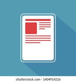 flat design icon paper, document, article, data, file, graphic, etc