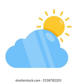 Flat design icon of partly cloudy day