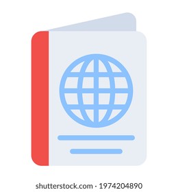 A flat design, icon of passport