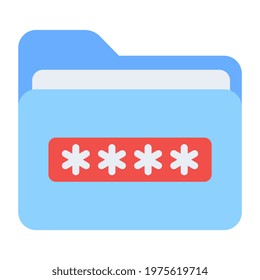 A flat design, icon of password folder