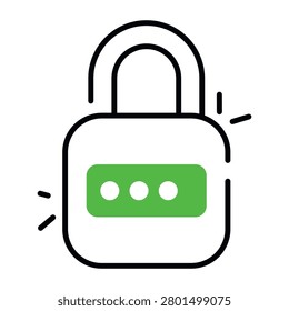 Flat design icon of password loco