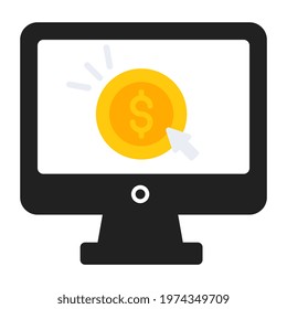 A flat design, icon of pay per click