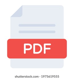 A flat design, icon of pdf file
