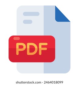 A flat design icon of pdf file