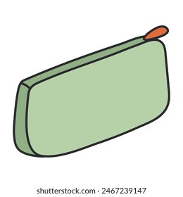 A flat design icon of pencil case

