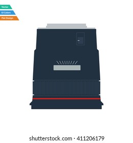 Flat design icon of photo camera wide lens in ui colors. Vector illustration.