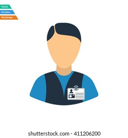 Flat design icon of photographer in ui colors. Vector illustration.