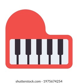 A flat design, icon of piano
