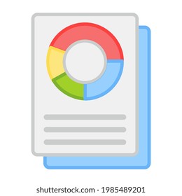 A flat design, icon of pie chart