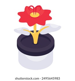 Flat design icon of plant 