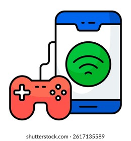 A flat design, icon of play mobile game