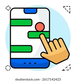 A flat design, icon of play mobile game