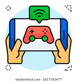 A flat design, icon of play mobile game