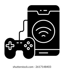 A flat design, icon of play mobile game