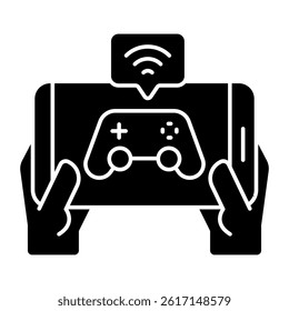 A flat design, icon of play mobile game