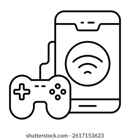 A flat design, icon of play mobile game
