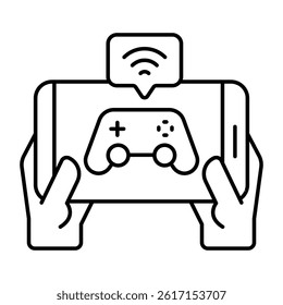 A flat design, icon of play mobile game