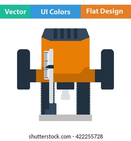 Flat design icon of plunger milling cutter in ui colors. Vector illustration.