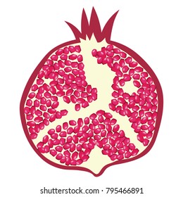 Flat design icon of Pomegranate in ui colors. Vector illustration.