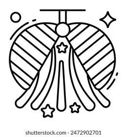 A flat design icon of popper