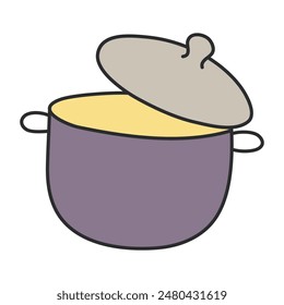 Un icono de diseño plano de la olla a presión 

