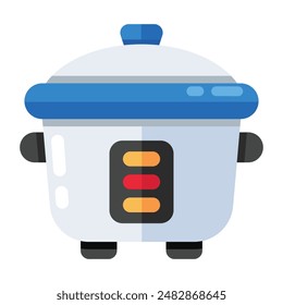 A flat design icon of pressure cooker