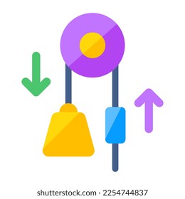 Flat design icon of pulley 