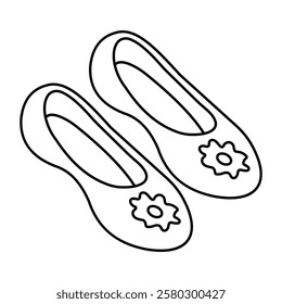 A flat design icon of pump shoe