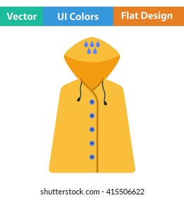 Flat design icon of raincoat in ui colors. Vector illustration.