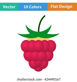 Flat design icon of Raspberry in ui colors. Vector illustration.