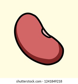Flat design icon of red bean.