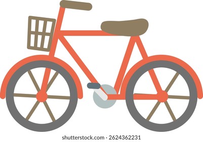 Flat design icon of a red bicycle