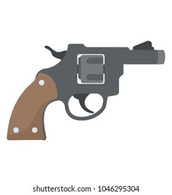 Flat design icon of revolver, weapon concept