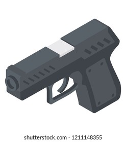 
Flaches Design Symbol für Revolver, Waffenkonzept
