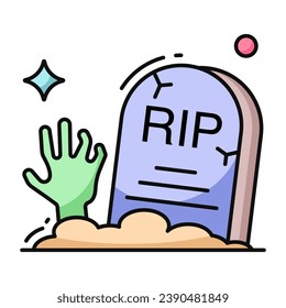 A flat design icon of rip 