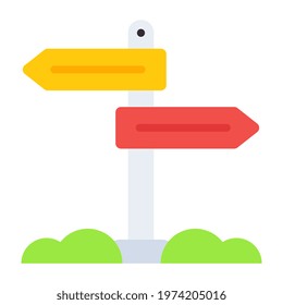 A flat design, icon of road board