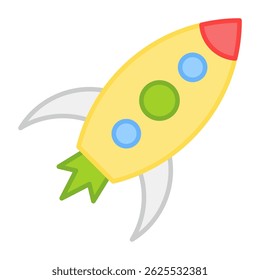 A flat design, icon of rocket