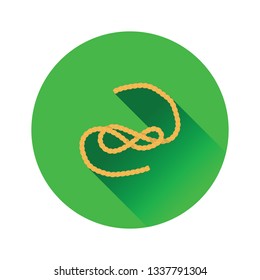Flat design icon of rope in ui colors. Vector illustration.