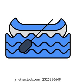 A flat design icon of rowing boat 