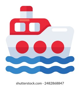 A flat design icon of rowing boat