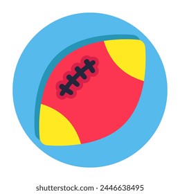 A flat design icon of rugby, American football