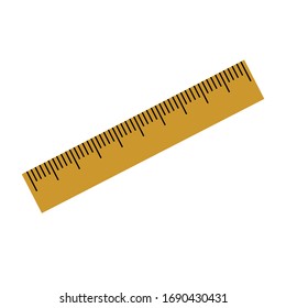 flat design icon ruler yellow, vector illustration