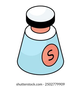 A flat design icon of salt