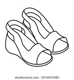 A flat design icon of sandal